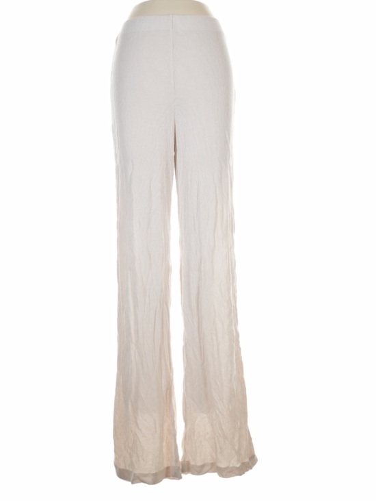 Zara Pants - Zara Cream Wide Leg Knit Pants High Rise Pull On Stretch Sweater Pants M